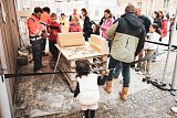 A l'occasion des journées européennes du patrimoine 2024, atelier de démonstration de taille de pierre, organisé par l'entreprise Degaine, dans le cadre de la restauration des façades côté cour du château